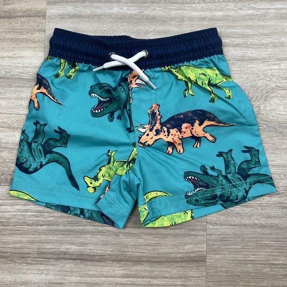 Carters Baby Boy 2 Piece Dino Rash Guard Plus Swim Trunks‎ Set Brand New - Picture 10 of 14